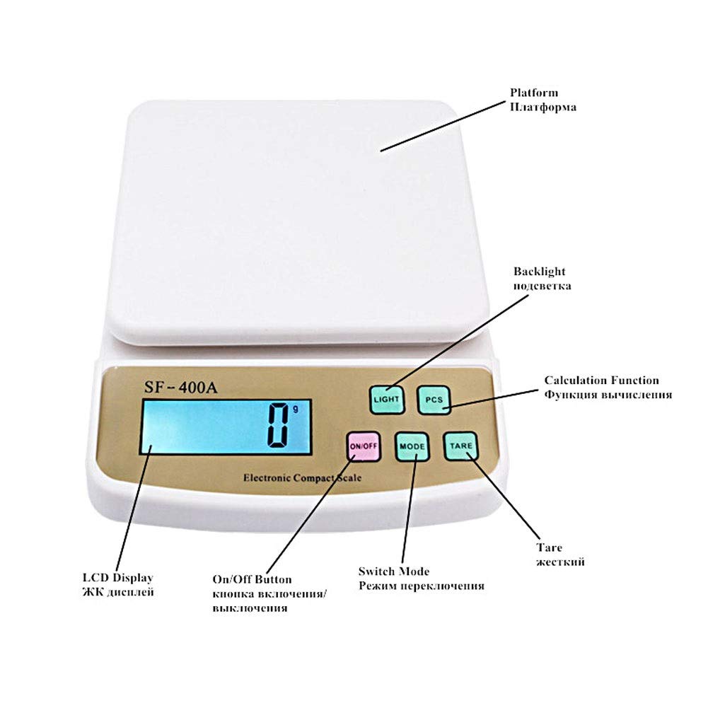 Elektroniczna waga kuchenna, waga do gotowania ziół leczniczych z podświetlanym wyświetlaczem LED, elektroniczna waga domowa do żywności (10 kg/1g)