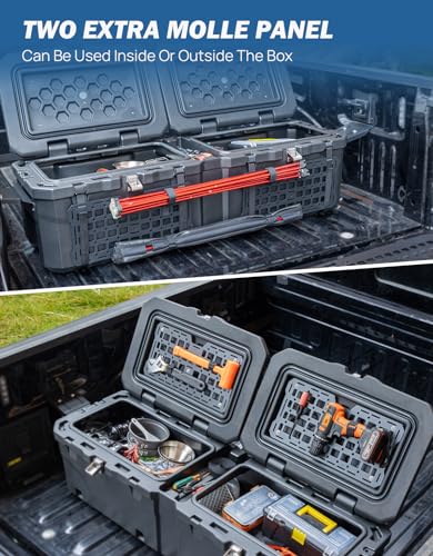 image for JOYTUTUS Lockable 160 Quart Truck Bed Tool Box, Waterproof Storage Box
