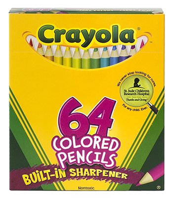 Crayola Colored Pencils 64 Count Half Length -- Case of 4