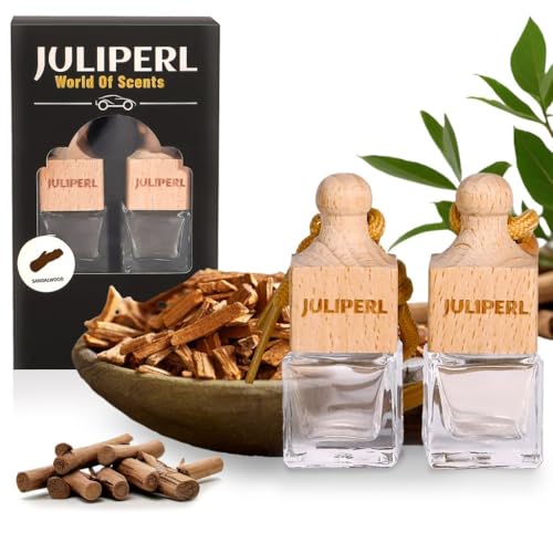 Image of Car Air Freshener - Sandalwood Fragrance Oil Scent Diffuser for Car - Office (2 Pack) - Long Lasting Automobile Perfume by JULIPERL