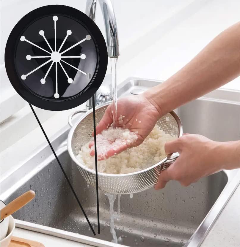 Miniatura 6 de 3 unidades de protectores contra salpicaduras de basura negros para fregadero, 3-18 pulgadas, tapones de drenaje de cocina multifunción para GE,