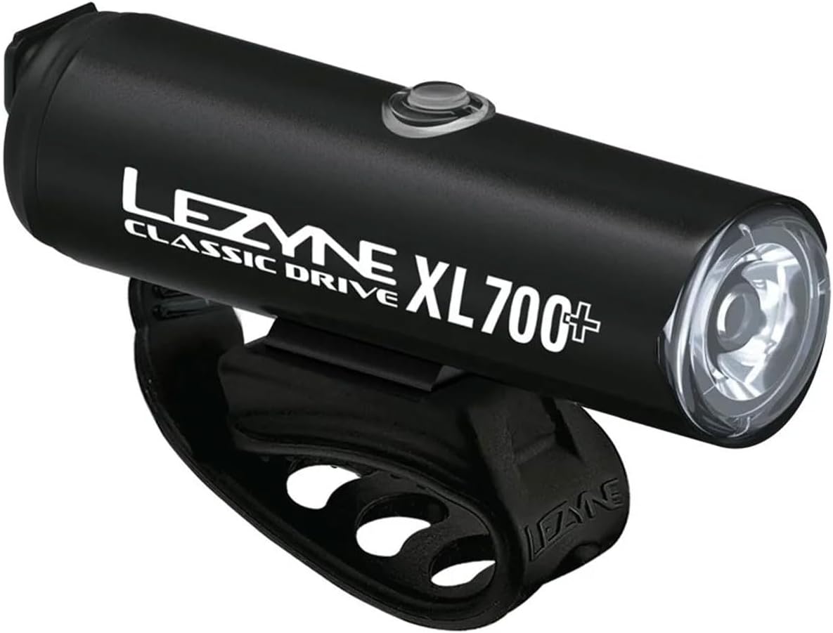 LEZYNE Classic Drive 700XL Bicycle USB Rechargeable IPX7 White LED Front Light w/Multiple Solid & Flash Modes | Integrated Versatile Strap Mount Compatible with Handlebars, 700 Lumens