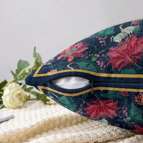 Image of ishro home Premium Cushion Cover 16 inch x 16 inch | Luxury European Mosha Fabric | Love at First Sight Designs | Hidden Zipper | Machine Washable, Non- Fading | (4, Imperial Palace, 16 x 16 Inches)