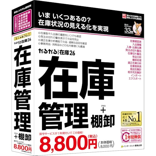BSLシステム研究所 かるがるできる在庫26 在庫管理+棚卸 シリアル版