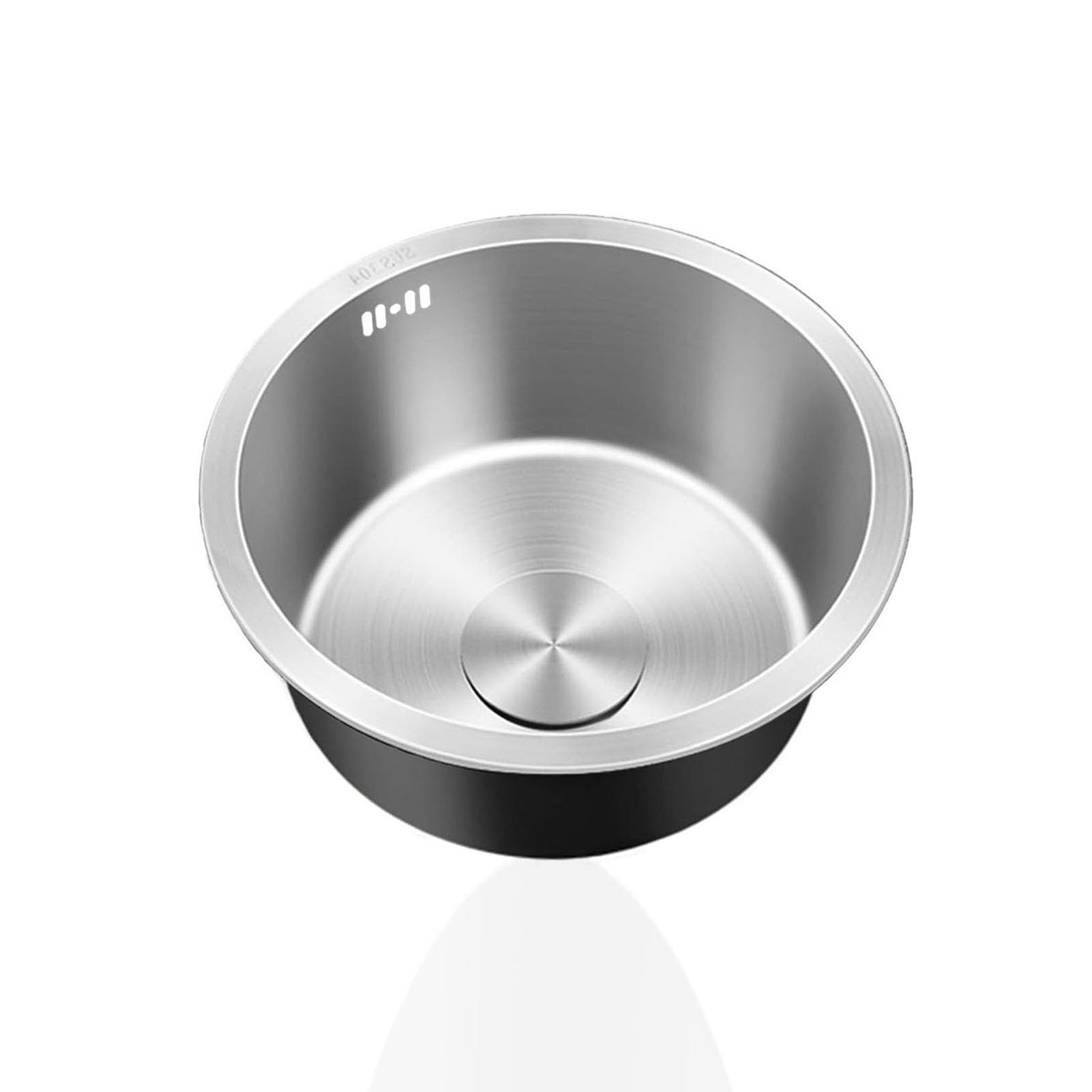 HGCOEYR Stainless Steel Small Sink, Mini Round Kitchen Sink SS Single Bowl 25-45cm Overflow Drain Waste Undermount Topmount(Ø 28cm)