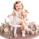 M&G House Photography Props Wooden Stool Photo Studio Accessories Stool Chair White Toddler Photo Props White Round Doll Chair Children Photoshoots Child Photo Props Gift