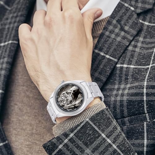 Minimalist Stainless Steel Band Watch for Man, Business Wristwatch — view 3