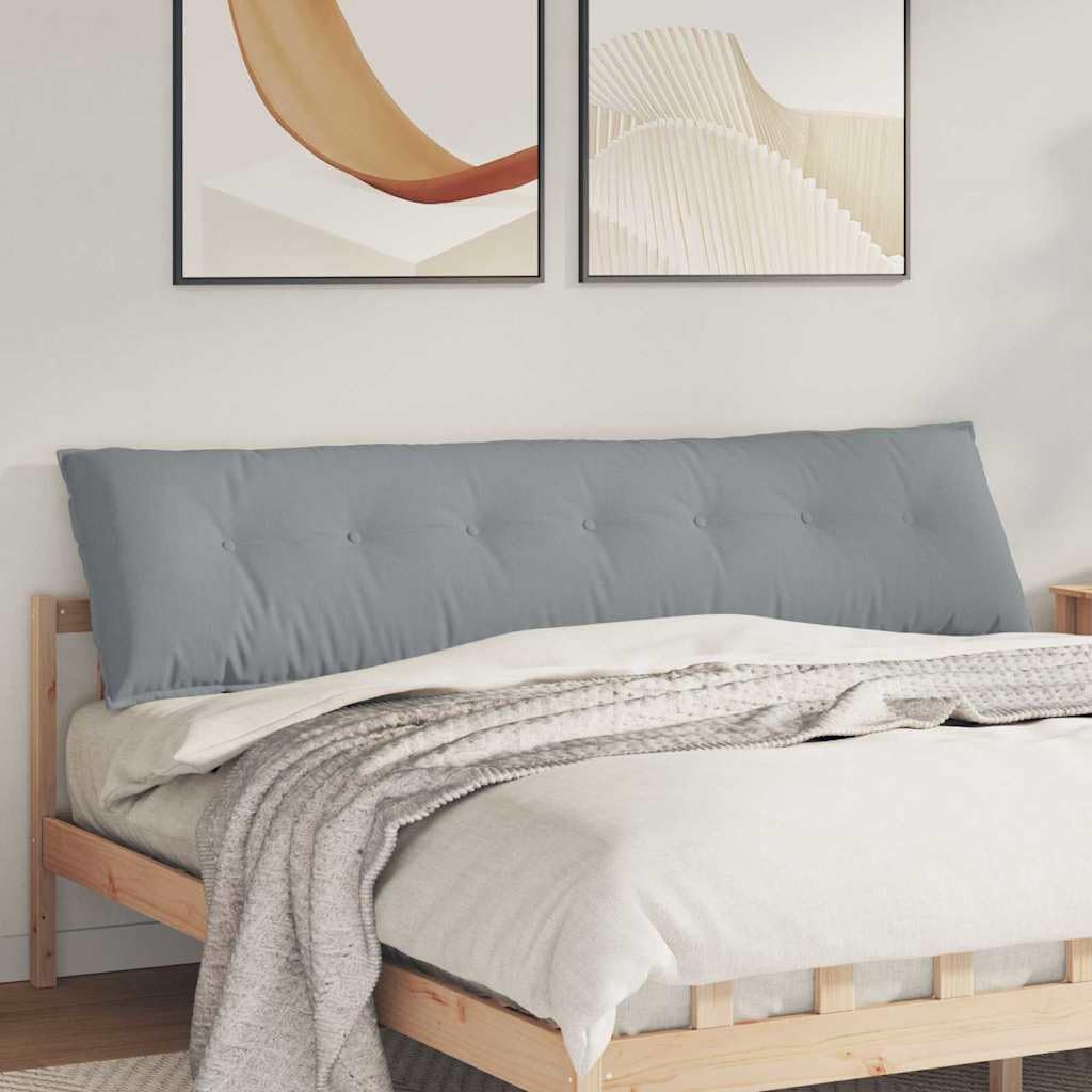 Cojín de espalda genérico gris claro, 200 x 19 x 50 cm, cojín lumbar para oficina y sala de estar, tejido suave con relleno de poliéster y cierre de cremallera, soporte moderno para lectura