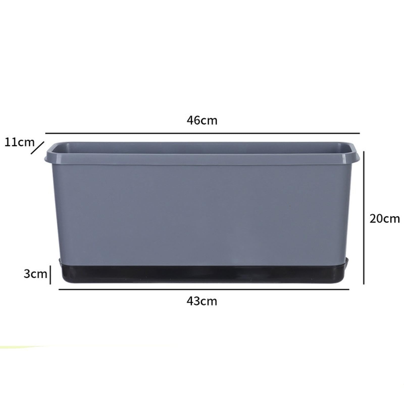 Sharplace 2pcs Fensterbox Pflanzer Blumentopf mit Entwässerungslöchern mit saugfähigem Baumwollseil vielseitiges Zubehör für häusliche stabil, Grau