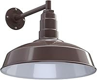 Vista 19 de Steel Lighting Co. Gardena - Luz de granero Montaje en pared al aire libre Cúpula de 16 pulgadas Cuello de cisne de 23 pulgadas Luz