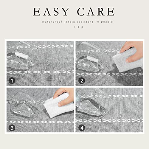 Jucfhy Vinyl Tablecloth With Flannel Backing,Plastic Waterproof Rectangle Tablecloths,Flannel Backed Table Cloth For Camping Dining Indoor & Outdoor,Durable Table Cover(Grey Stripes,52 X 70 Inch) #TOP2