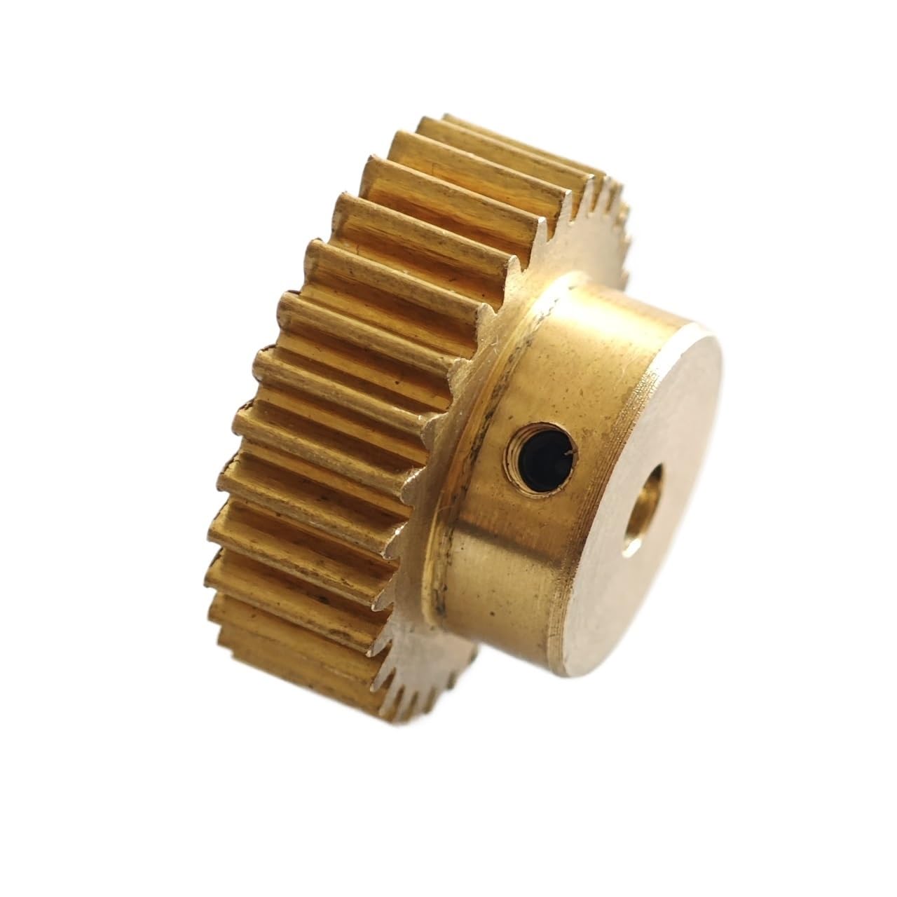 Messing-Kegelrad, 1 Stück, 116 Zähne, Stirnrad, 0,5 Modul, zylindrisch, mit gerader Getriebemotor-Ritzelwellen-Hardware(3mm bore)