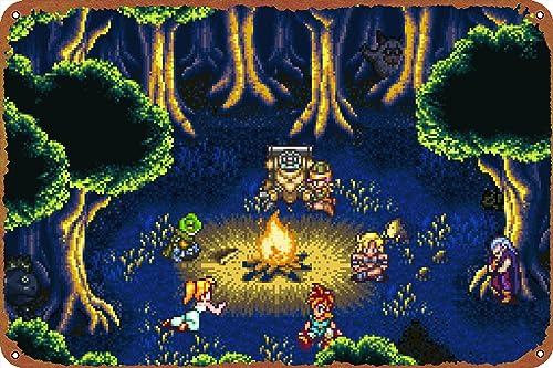  Chrono Trigger Campfire Poster Tin Metal Sign Vintage Wall Placca Decor 20,3 x 30,5 cm