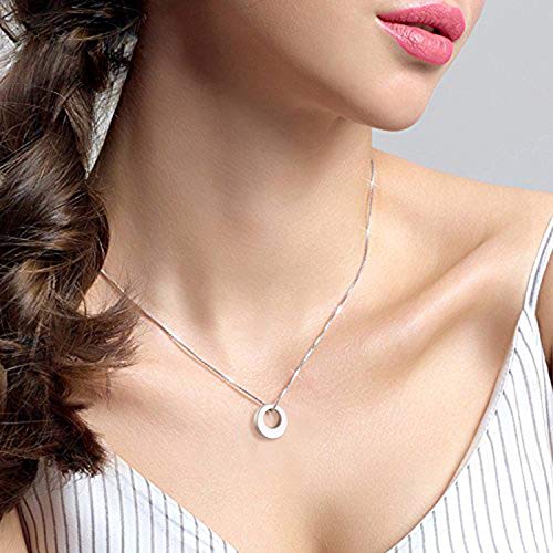 Jinlou Circle of Life Urn Necklace for Ashes - 925 Sterling Silver Always in My Heart Sterling Silver Cremation Urns Pendant Eternity Memorial Necklaces for Women(Simple Circle) - Image 3