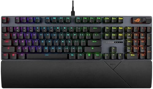 ASUS ROG Strix Scope II X Gaming Keyboard, with ROG NX Snow V2 Mechanical Switches, Soundproof Foam, ABS Keys, Three Tilt Angles and Wrist Rest, QWERTY Spanish