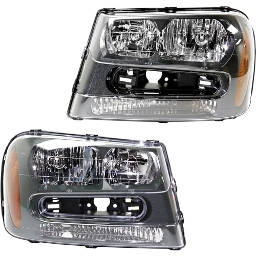 Garage-Pro Headlight SET Compatible with Chevrolet Trailblazer 2002-2009 Trailblazer EXT 2002-2006 With Full Width Grille Bar Halogen With bulb(s) Driver and Passenger Side