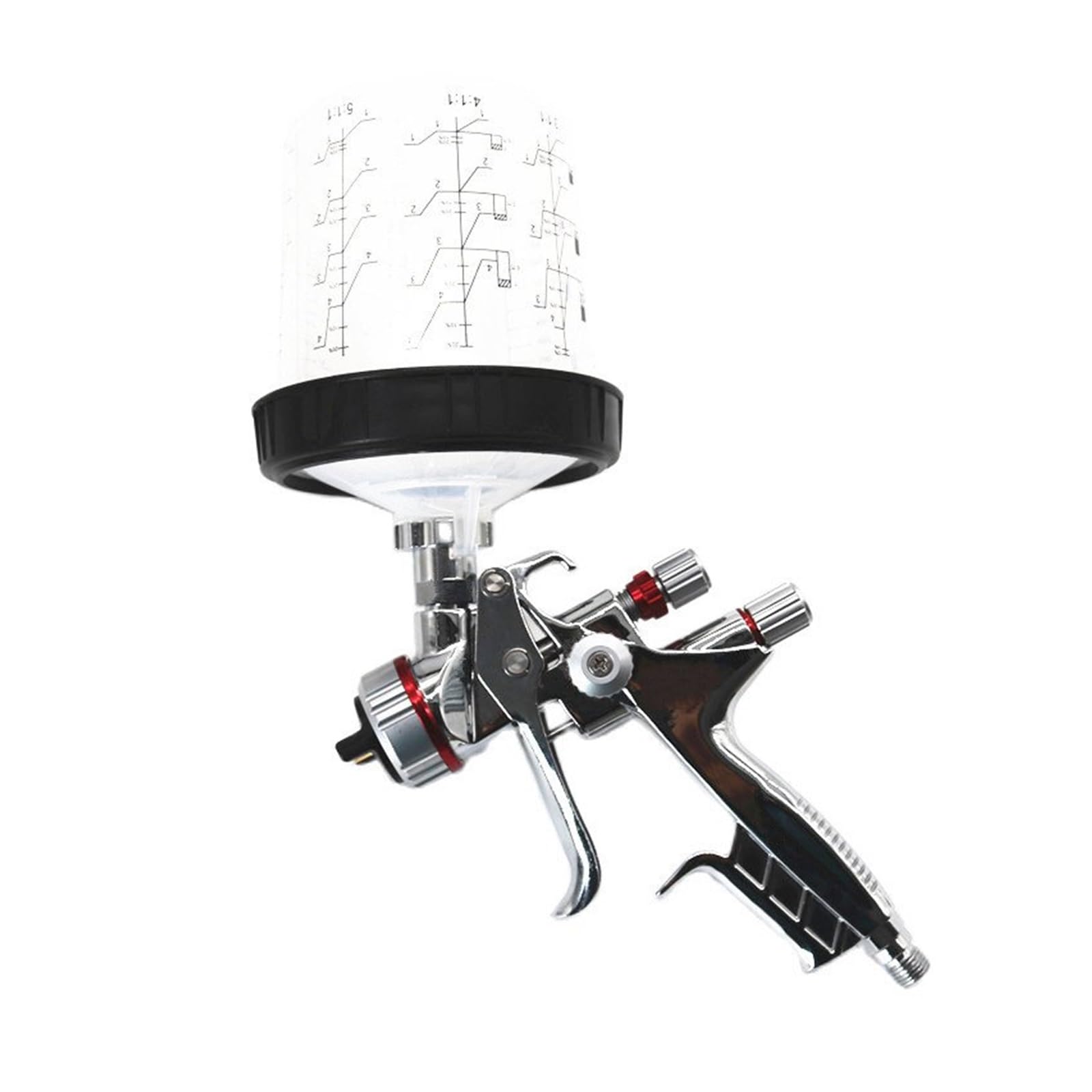 Pistolet de pulvérisation avec adaptateur et réservoir de mélange de peinture auto 1.3mm