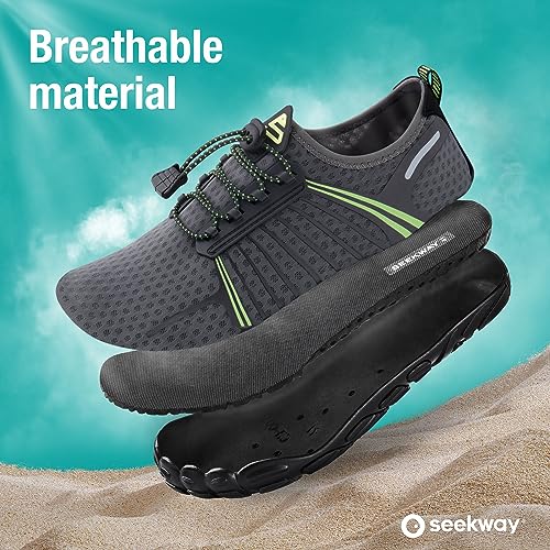 Image of SEEKWAY Mens Womens Water Shoes Quick-Dry Aqua Sock Barefoot Athletic Sports Shoes for Outdoor Beach Swim surf Walking Diving Boating Hiking Pool