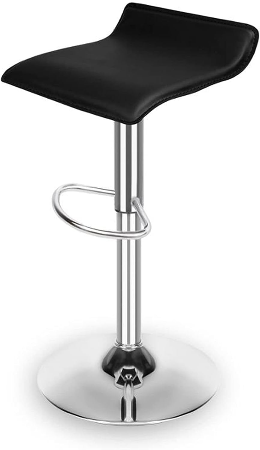 Bar Chairs Bar Stools Adjustable Swivel Barstools with Chrome Base and Footrest Modern Pub Kitchen Counter Height Barstools Gas Lift Barstools for Kitchen Dining Room and Living Room (Color : Black)