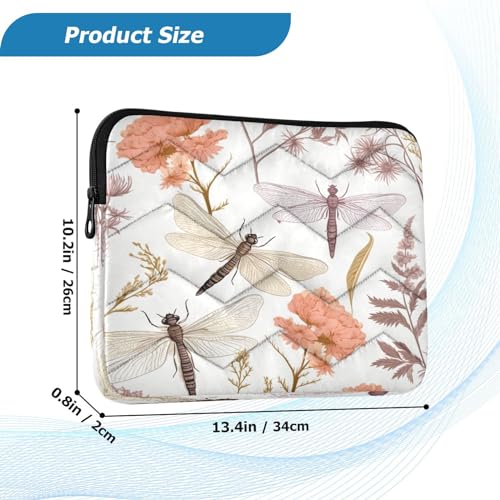 Funda para portátil de 13-14 pulgadas Dragonfly y flores miniatura 3