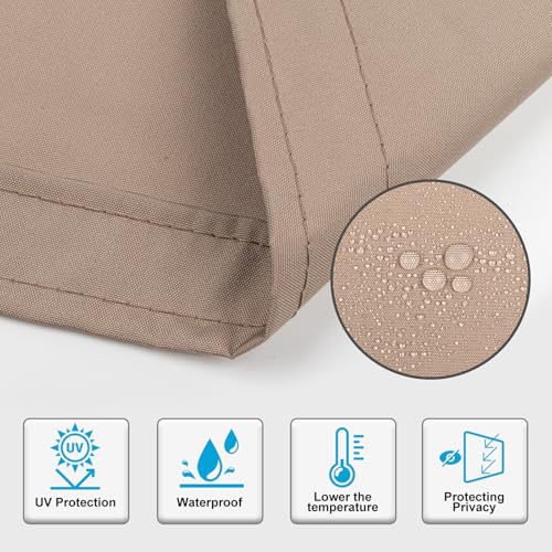 Image of Sunnylaxx Balcony Privacy Screen for Protection 80 x 400 cm, Privacy Screen, Privacy Screen for Balcony and PES for Balcony Garden Terrace, with Eyelets and Strap, Taupe