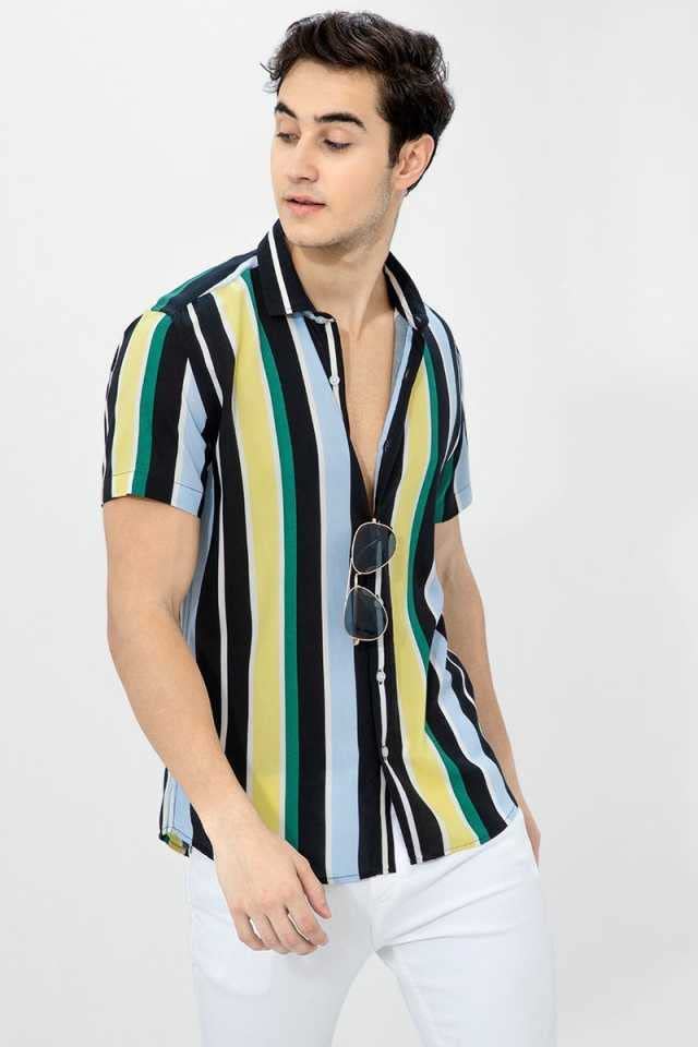 Image of Men's Lycra Digital Print Casual Shirt