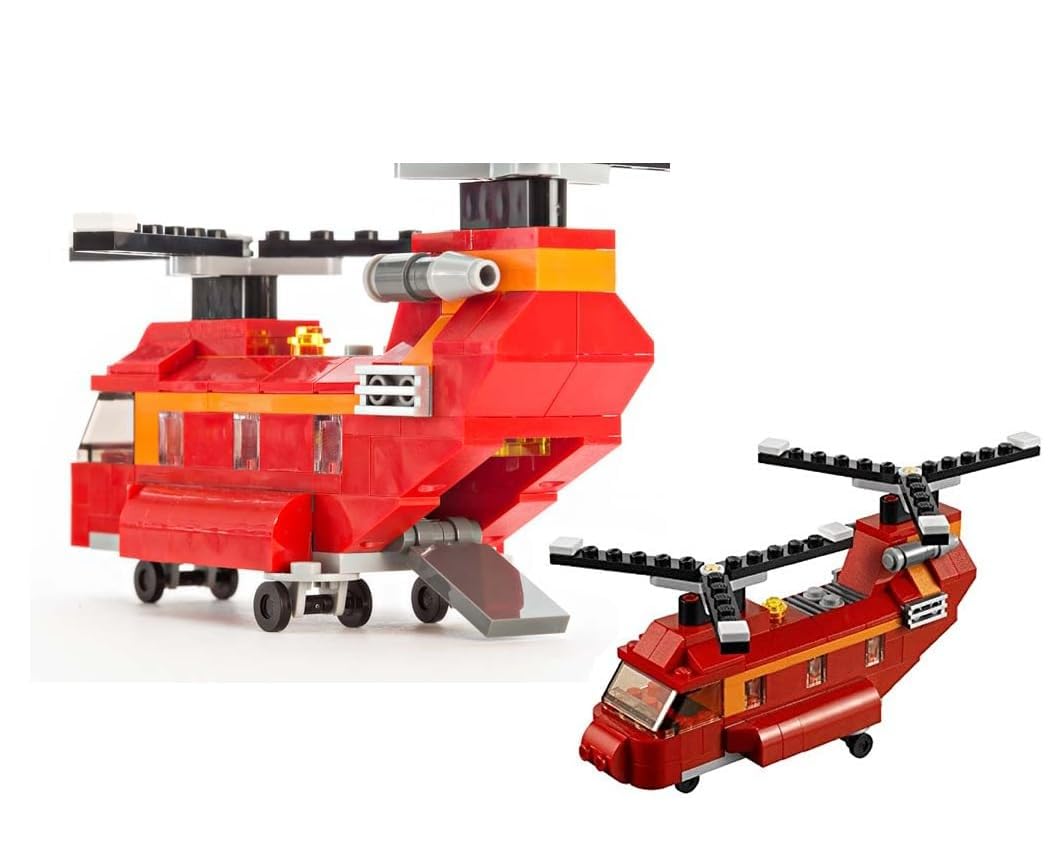 Umadiya® Architect Series 3 in 1 – Fighter Helicopter, Fighter Jet, Fighter Boat Building Block Brick | Block and Construction Learning Toy | Educational DIY Toys for Kids (145 Brick Pieces)