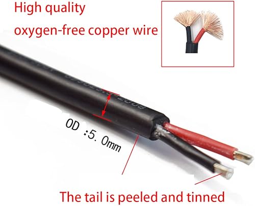 Miniatura 4 de 3 cables de alimentación DC7909 de 3.3 pies, 12 V, 24 V CC, 0.315 in, enchufe hembra a cable desnudo, cable de reparación de suministro de