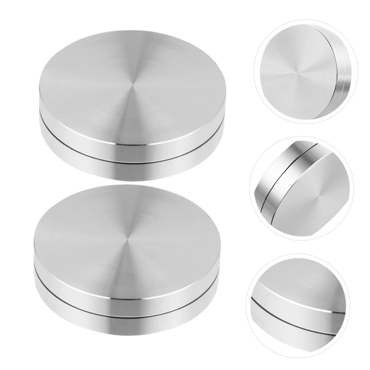 Ciieeo 3 Set Di Cuscinetti Per Giradischi Da Tavolo Base Per Giradischi in Materiale in Lega Di Alluminio Per Espositore Piatto Per Servire Torte 2 Pezzi * 3