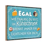 vianmo Cartel de madera para pared (20 x 30 cm), diseño triste en el frigorífico Lichtchen