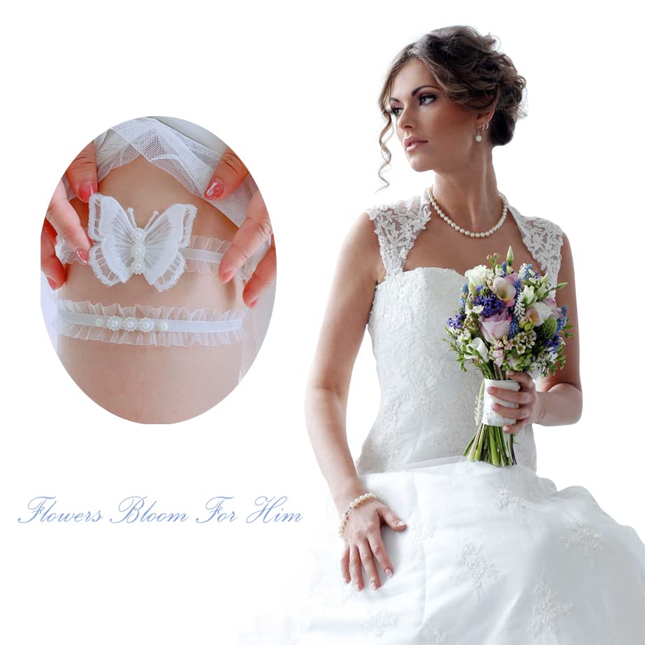 Wedding Garter for Bride Lace Leg Garter Belt with Flower Floral3