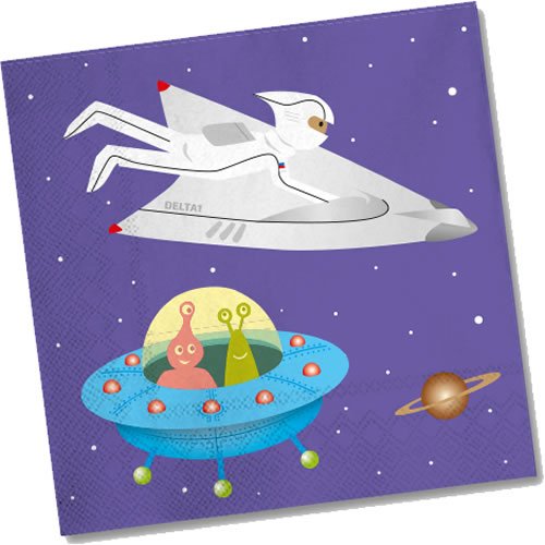 37-tlg. Partyset 'SPACE ROCKET' – Mit Tellern, Bechern, Servietten & Luftballons Für Eine Weltraum-Kindergeburtstagsparty