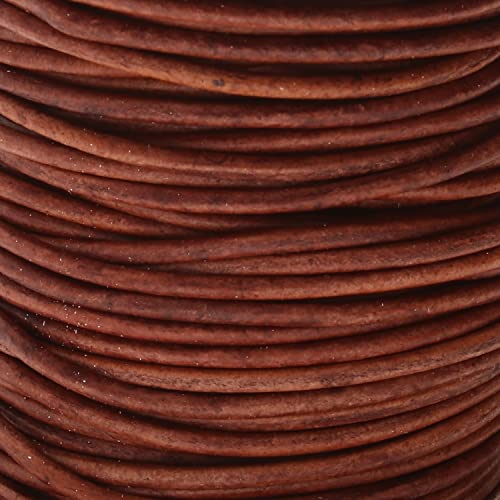 The Beadsmith Leather Cord -Dyed Antique Red Brown- 1.5mm Spool - Image 4