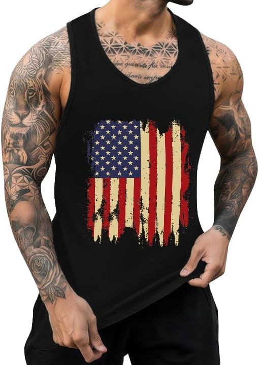 Mens Graphic Tank Tops Crewneck Gym Muscle Beach Hawaii Sleeveless Shirts