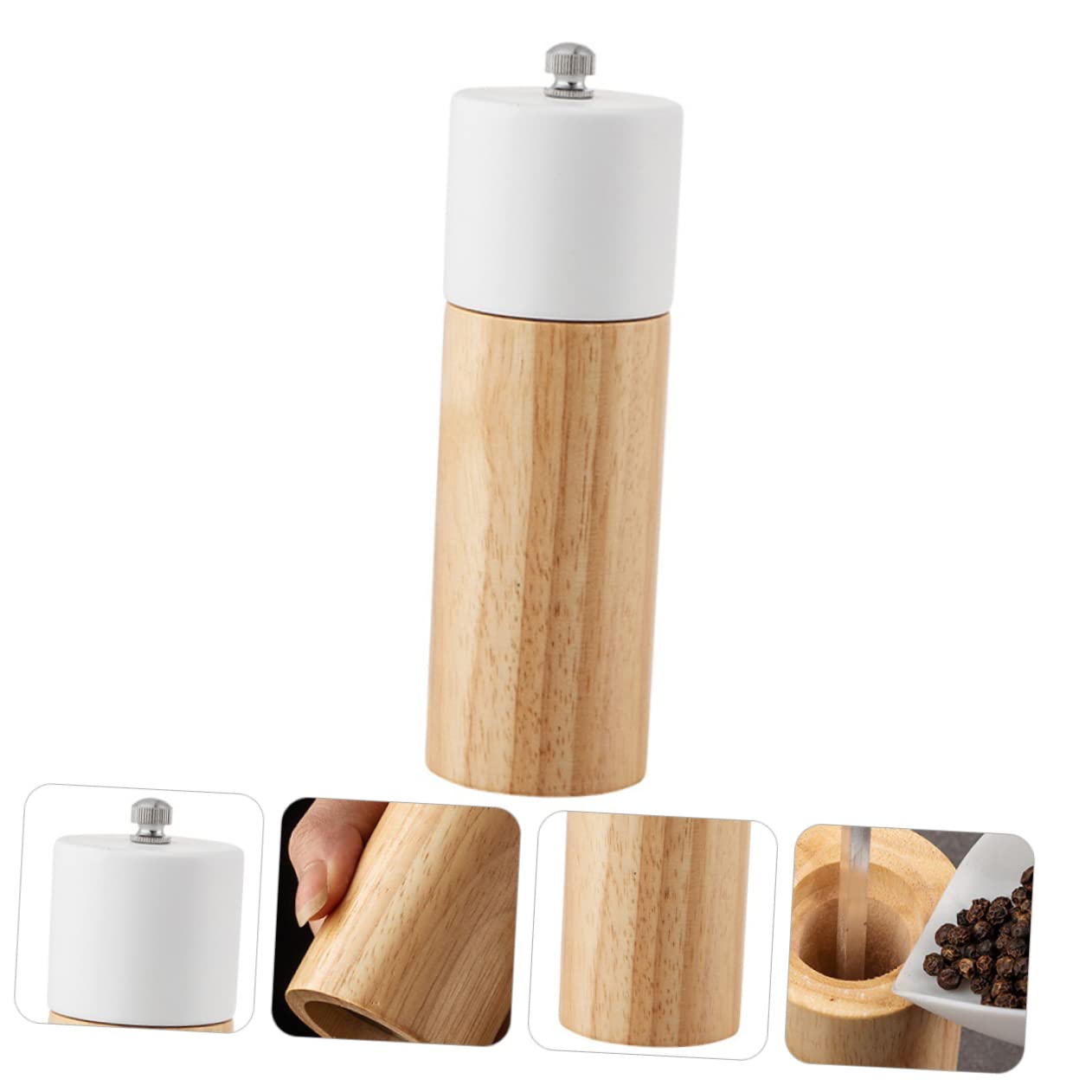 MUCKLILY 1Pc Manual Pepper Grinder Thickness Sturdy Kitchen Tool for Seasoning Cooking Comfortable Grip Design