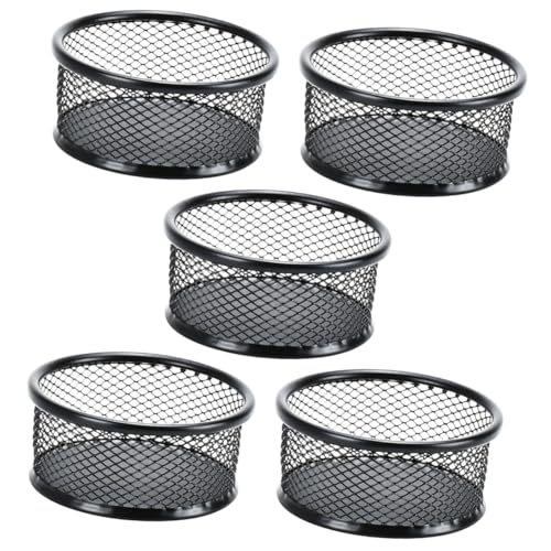 ERINGOGO 5pcs Box Large Storage Box Mesh Paper Clip Holder Iron Paper Clip Container Desk Organizers