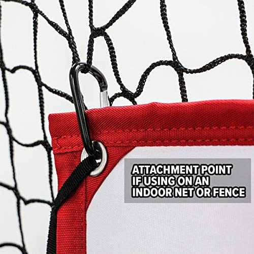 Powernet Power Pad Canvas Batting Pitching Backstop For Baseball Softball | 46" X 59" Protection Area With Red Strike Zone | 1/4" High Density Foam Padding | Perfect For Cages Or On Hitting Net #TOP5