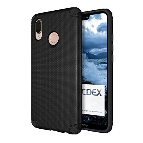 doupi Ultra Armor Custodia per Huawei P20 Lite, Anti Scivolo Design Protzione Posteriore Bumper Cover, Nero
