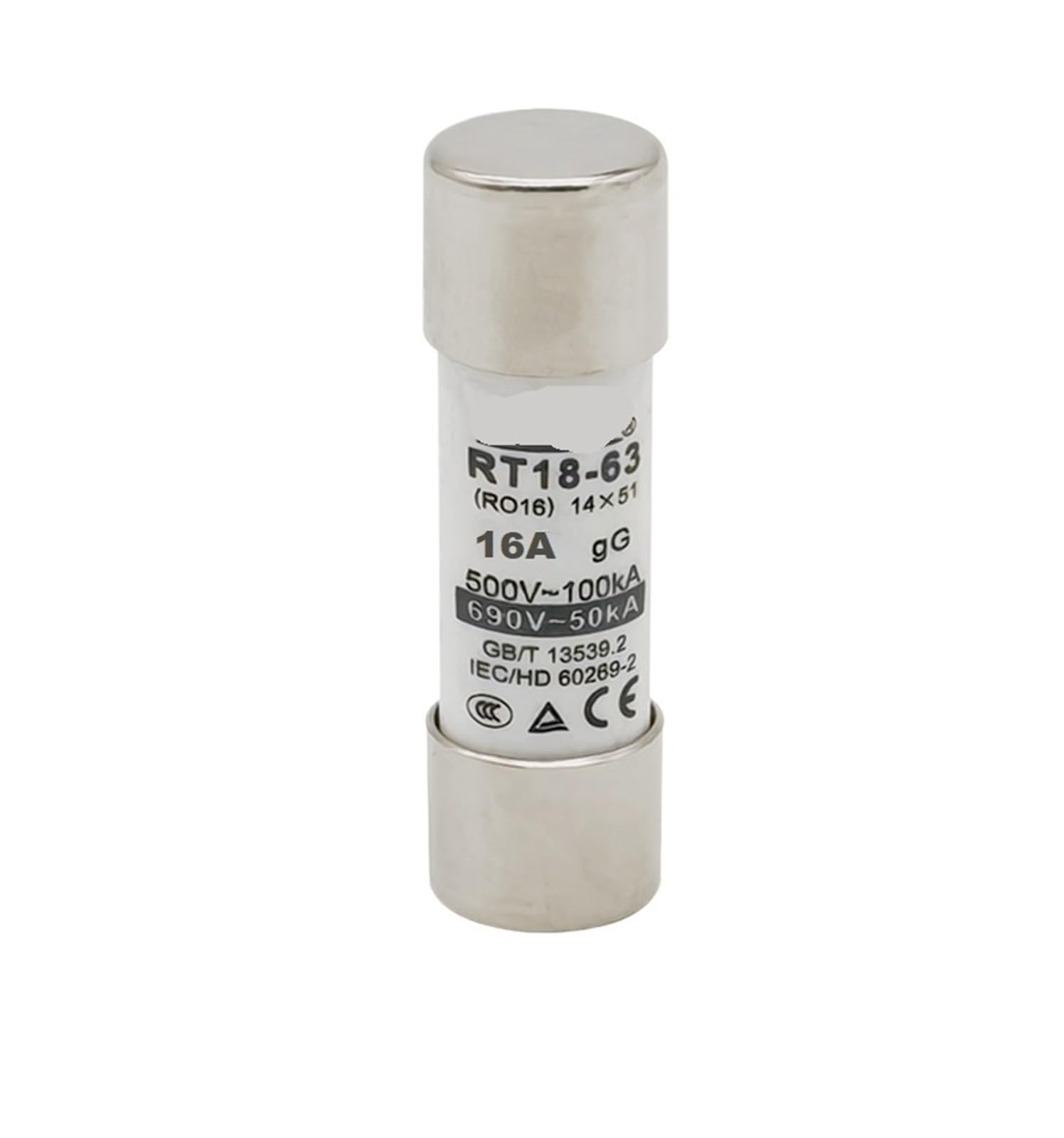 Fusible R016 RT18-63 haute tension 500V 690V avec corps en céramique 16A