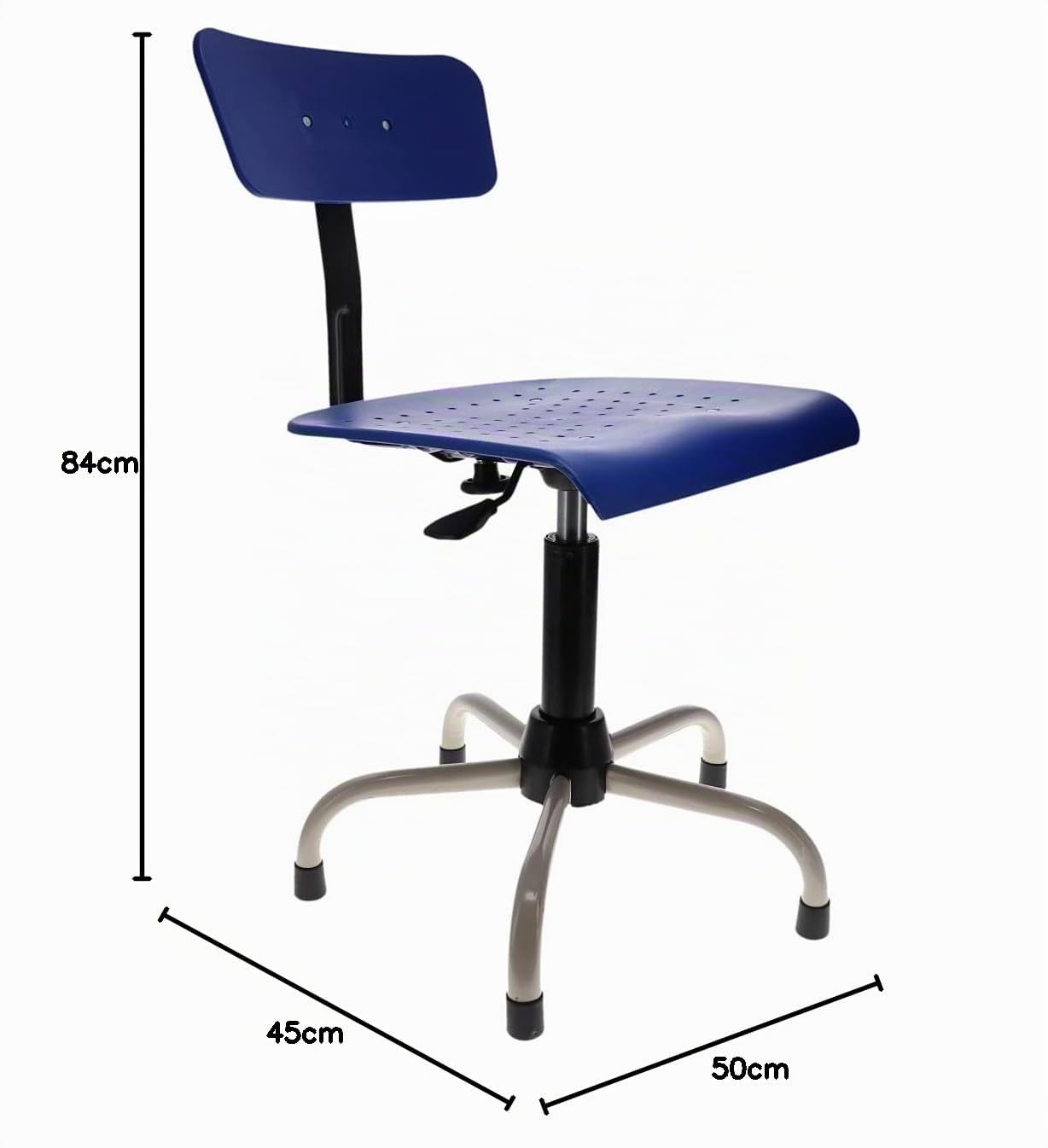 Silla Industrial para máquina de Coser con pistón de Gas - Color Azul