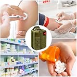 Pusta torba na pierwszą pomoc medyczny taktyczny zestaw ratunkowy z systemem MOLLE do samochodu, podróży, wędrówek, trekkingu, tkaniny Oxford Premium (zielona)