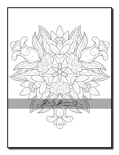 Color by Number Flowers: An Adult Coloring Book with Fun, Easy, and Relaxing Coloring Pages (Color by Number Coloring Books) - Image 17