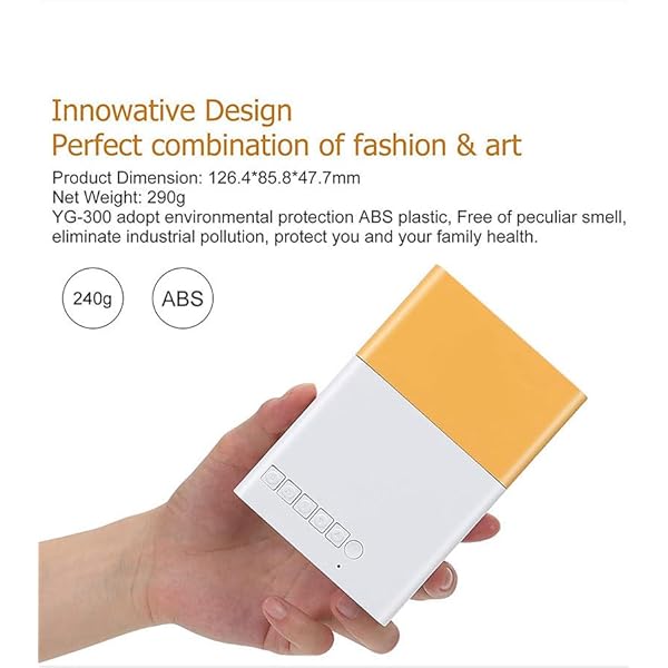 Portaflixx Pocket Projector 2.0 Bluetooth, draagbare mini-projector, 1920 x 1080p, 4K HD, 600 lumen, outdoor filmprojector voor smartphone, met HDMI USB-interfaces en afstandsbediening (geel)