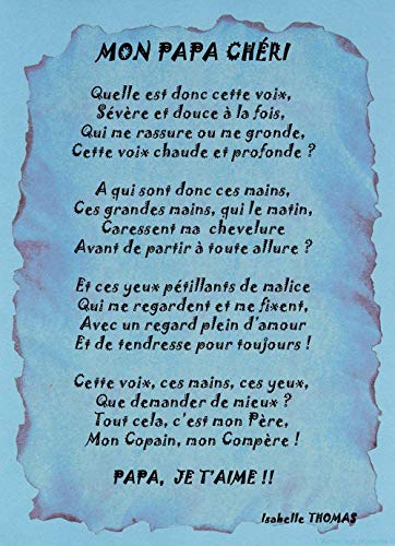 Un Poeme A Offrir A Son Papa Amazon Fr Produits Handmade