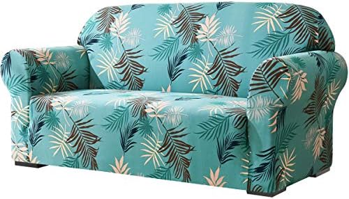 SU SUBRTEX Soft Stretch Sofa Cover Set of 3 Seat Leaf-printed Washable Covers Furniture Protector Elastic Couch Slipcovers for Kids/Dogs(Sofa, Yellow), Sofa Cover(Sofa, Yellow)