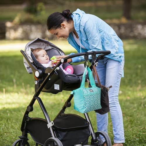 LÄSSIG Ganci per Passeggino Porta Borse Appendere Borse Shopping Borsa per Passeggino 2 pezzi/Stroller Hooks Cord beige/orange/lavende