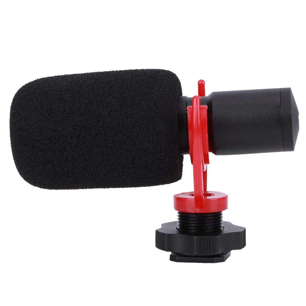 Kardioidalny mikrofon pojemnościowy Vomeko FM8, mikrofon do nagrywania wideo typu Plug Play 3,5 mm z tłumikiem przeciwwiatrowym do aparatu, telefonu, vlogowania, wywiadu