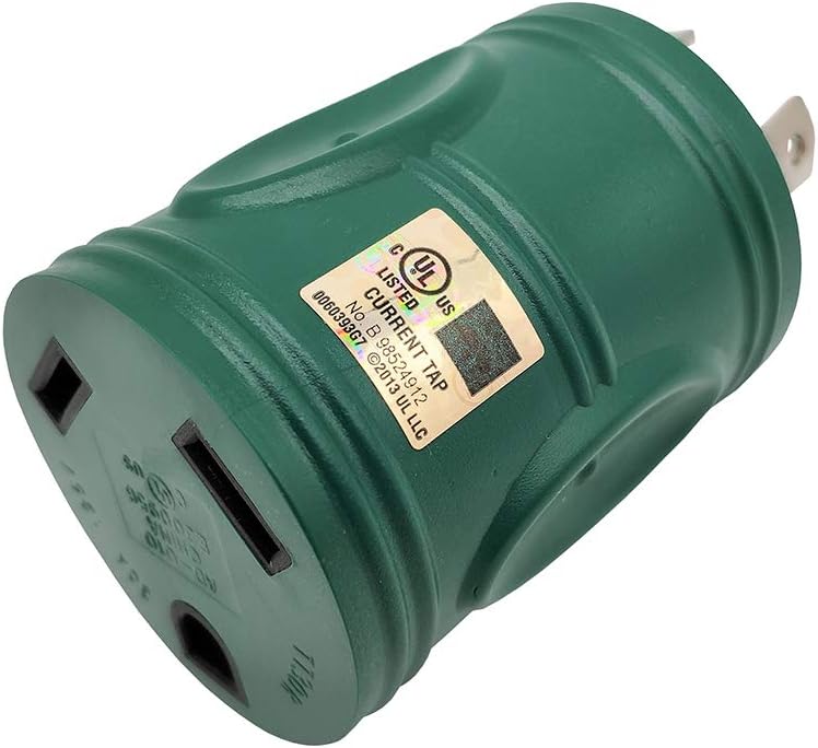 Parkworld 691586 RV 30 AMP Generator Adapter 3-Prong L5-30 Plug Male to TT-30 Receptacle Female (L5-30P to TT-30R, Deep Green)