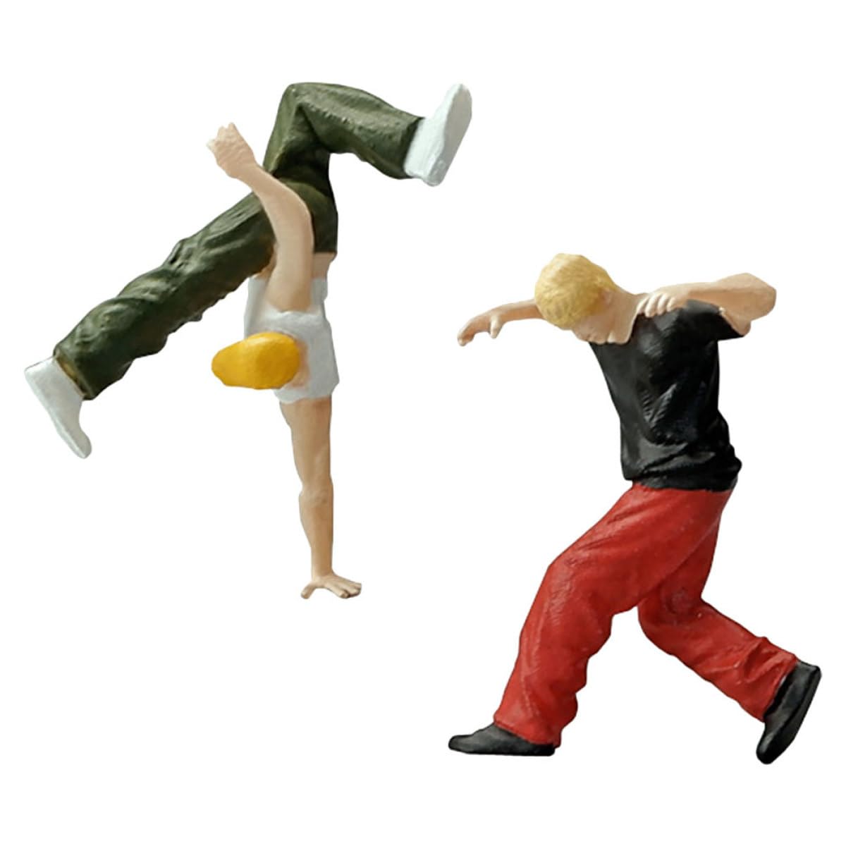 Figurines danseurs hip-hop en résine pour dynamiser une maquette statique ennuyeuse