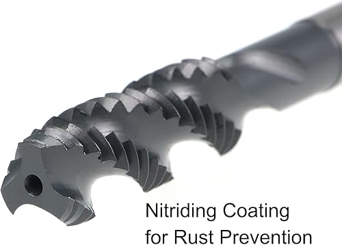 Vista 12 de uxcell M12 x 1,75 espiral flauta roscada, máquina métrica roscado HSS nitruración revestido, vástago redondo con extremo cuadrado, tolerancia H2